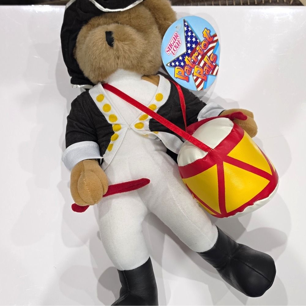 Sugar Loaf Patriot Pals Plush Bear Drummer in Uniform w/ Drum Hat Tags